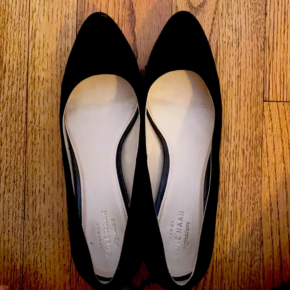 Cole Haan Black Suede Heels Size 9